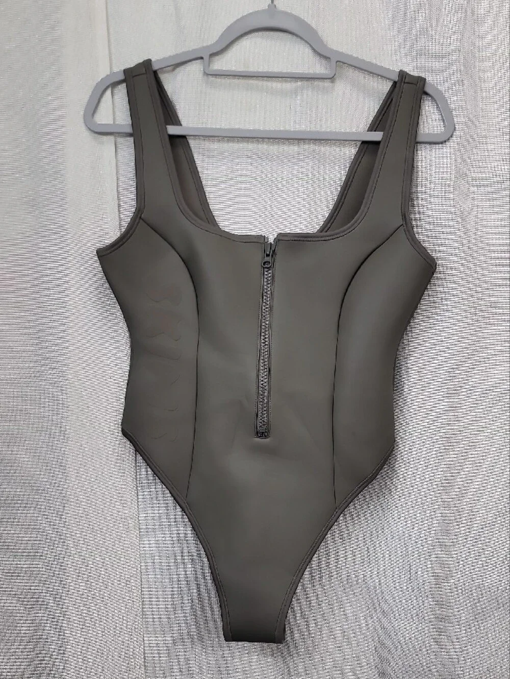 Skims Rubberized Scuba Swim Scoop Neck One-Piece Size Large